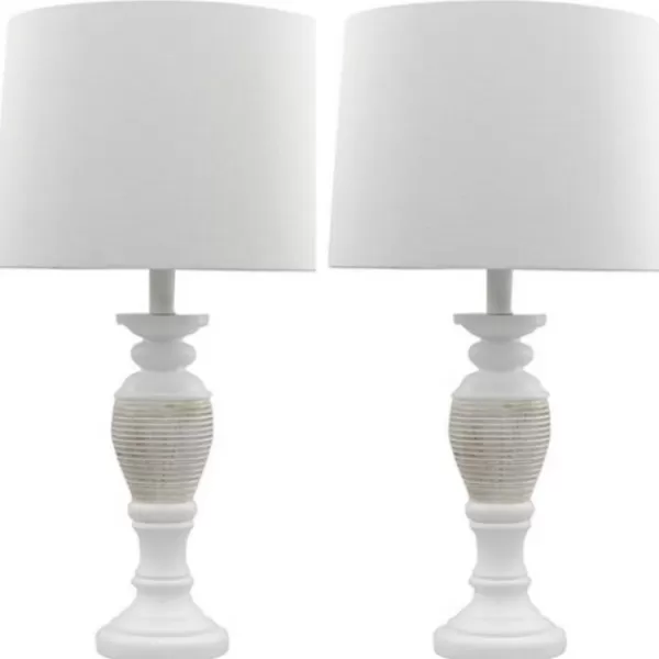 Table Lamps-Kirkland's Home Antique Spun Center Table Lamps, Set Of 2 Ivory