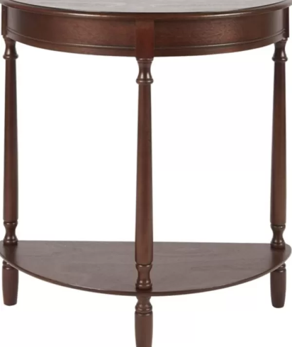 Console Tables-Kirkland's Home Antique Walnut Half Round Console Table Brown