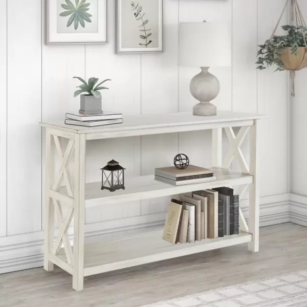 Console Tables-Kirkland's Home Antique Washed Wood Console Table White