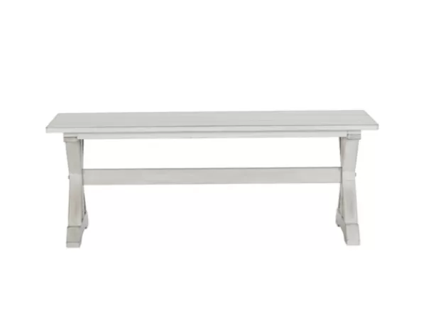 Benches & Ottomans-Kirkland's Home Antique Washed Wood Dining Bench White