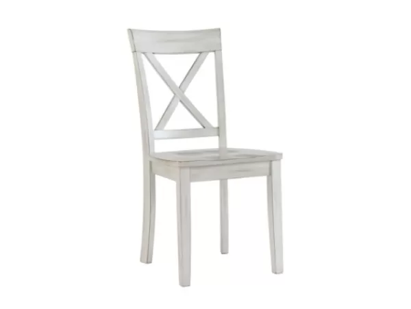 Dining Chairs-Kirkland's Home Antique Washed Wood Dining Chairs, Set Of 2 White