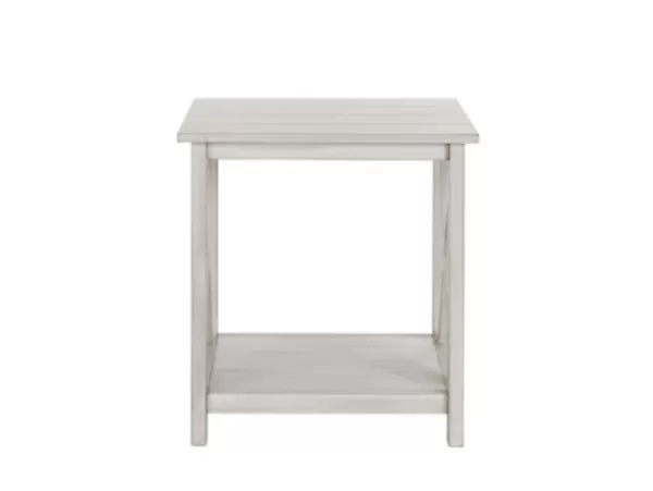 Accent & End Tables-Kirkland's Home Antique Washed Wood Square Side Table White