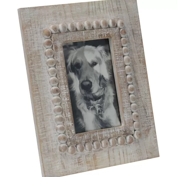 Picture Frames-Kirkland's Home Antique White Wood Beaded Picture Frame, 4X6