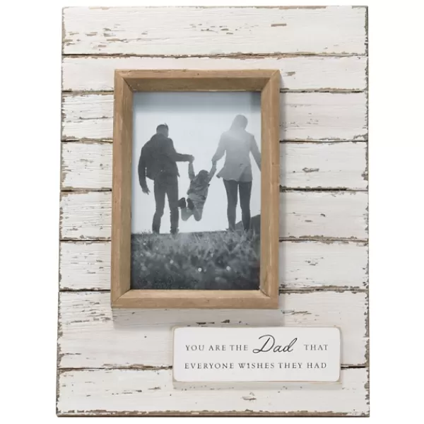 Picture Frames-Kirkland's Home Antique White Wooden Dad Picture Frame