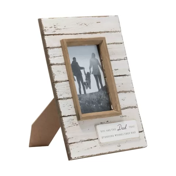 Picture Frames-Kirkland's Home Antique White Wooden Dad Picture Frame