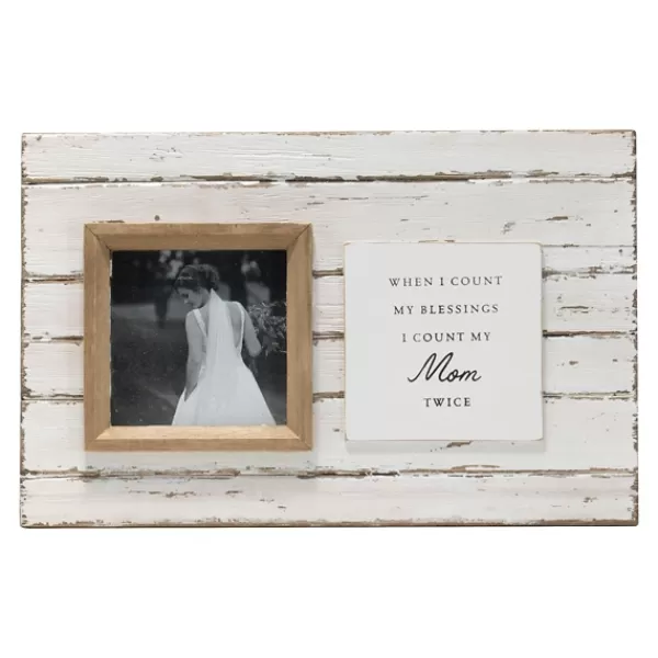 Picture Frames-Kirkland's Home Antique White Wooden Mom Picture Frame