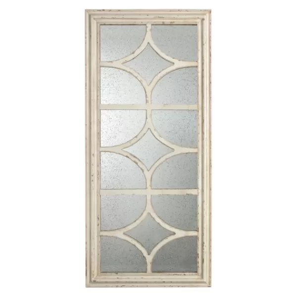 Decorative Mirrors-Kirkland's Home Antique Whitewashed Diamond Panel Wall Mirror