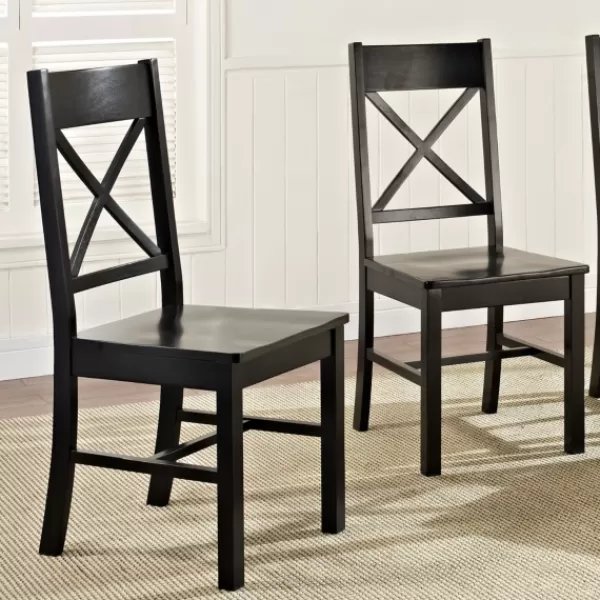 Dining Chairs-Kirkland's Home Antique Wood Dining Chairs, Set Of 2 Black