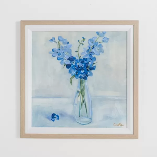 Framed Art-Kirkland's Home April Sweet Pea Framed Art Print Blue