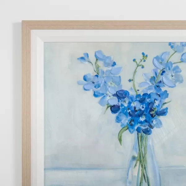 Framed Art-Kirkland's Home April Sweet Pea Framed Art Print Blue