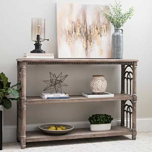 Entryway Furniture-Kirkland's Home Arch Sides Cathedral Console Table White