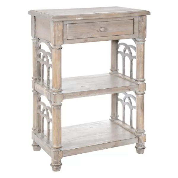 Accent & End Tables-Kirkland's Home Arch Sides Cathedral Side Table Tan