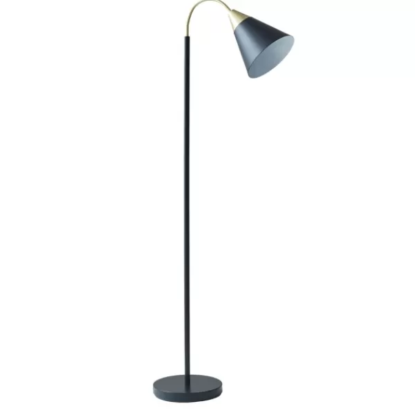 Floor Lamps-Kirkland's Home Arched Cone Shade Floor Lamp Black