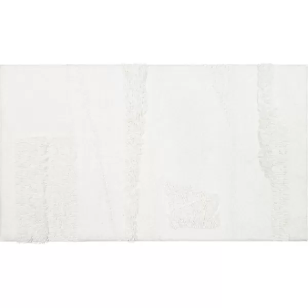 Bathroom Rugs-Kirkland's Home Arctic Asymmetrical Cotton Bath Mat, 24 In. White