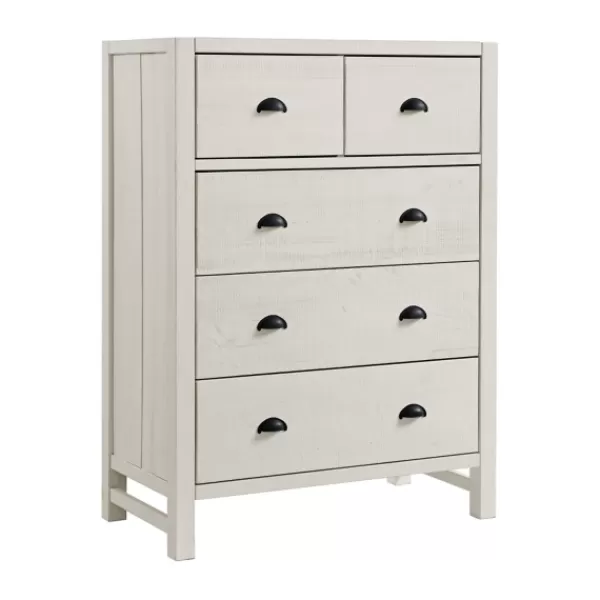 Dressers & Chests-Kirkland's Home Arden Wood 5-Drawer Chest White