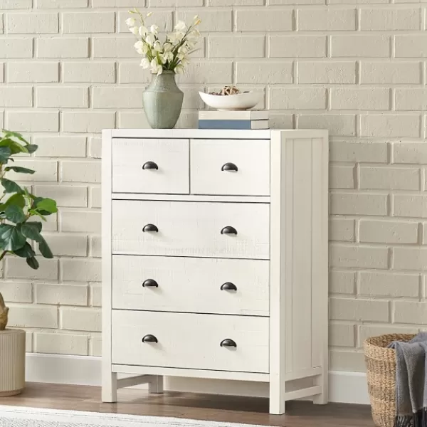 Dressers & Chests-Kirkland's Home Arden Wood 5-Drawer Chest White