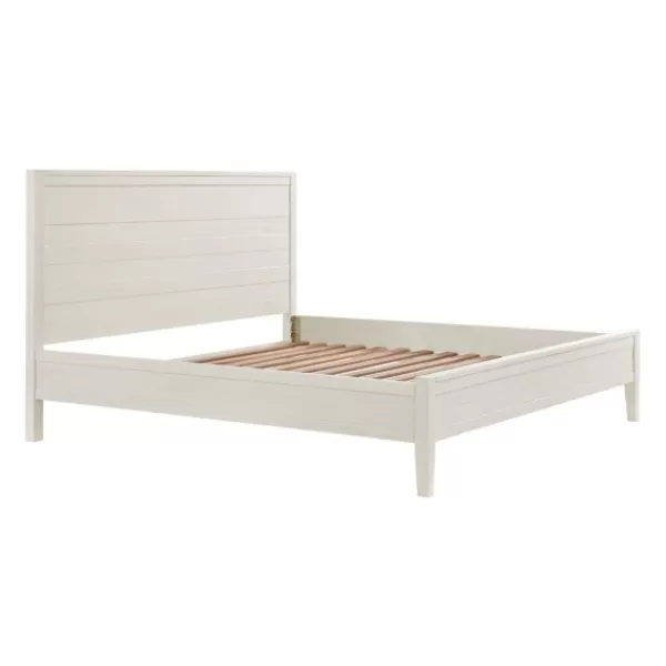 Beds & Headboards-Kirkland's Home Arden Wood Panel King Bed White