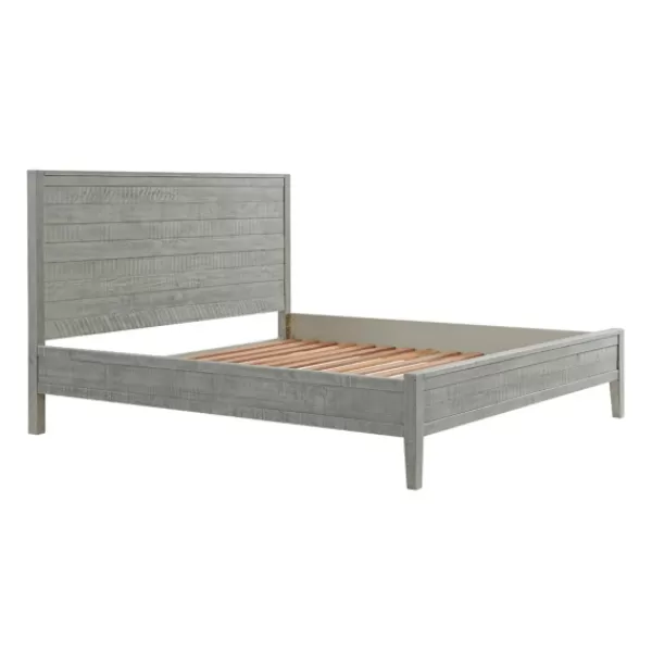 Beds & Headboards-Kirkland's Home Arden Wood Panel King Bed Gray