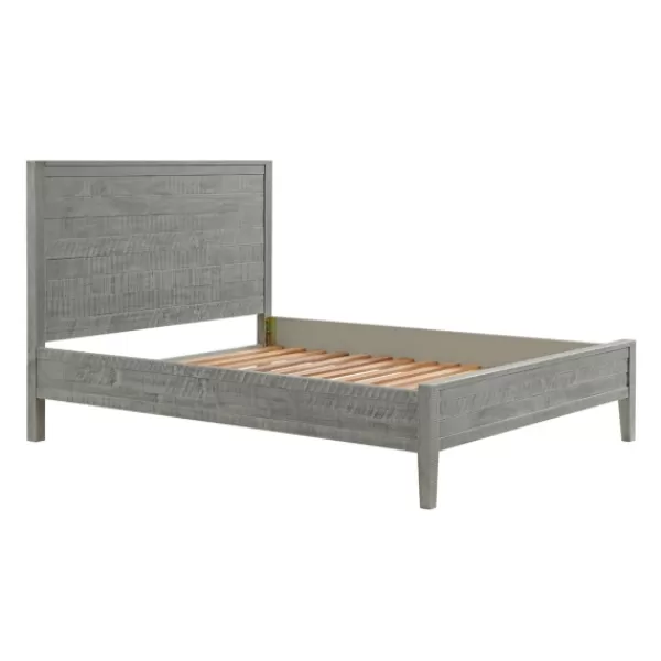 Beds & Headboards-Kirkland's Home Arden Wood Panel Queen Bed Gray