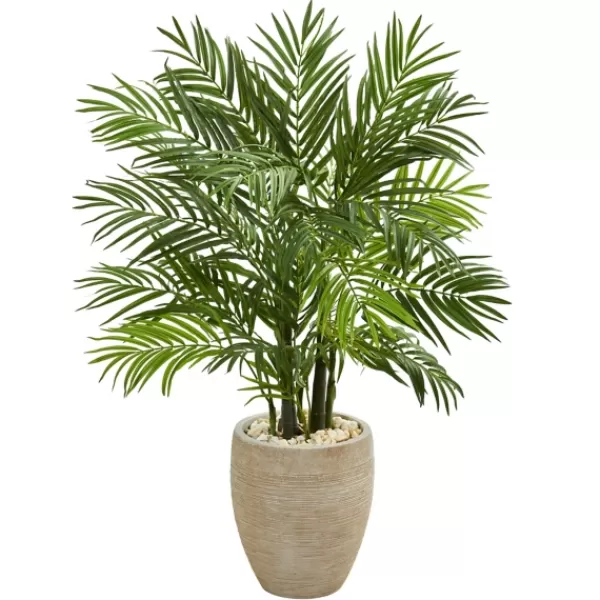 Trees & Topiaries-Kirkland's Home Areca Palm Tree In Sandy Planter