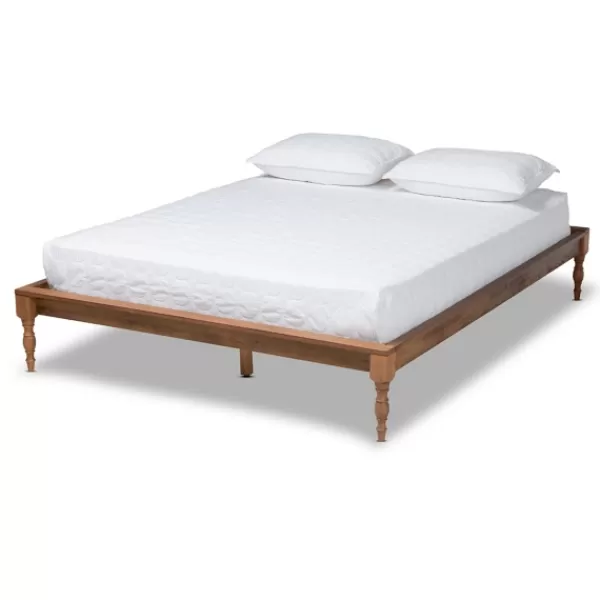 Beds & Headboards-Kirkland's Home Ash Walnut Wood Platform Queen Bed Brown