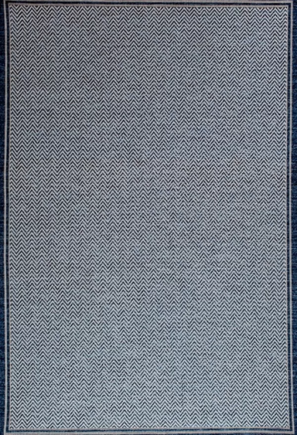 Outdoor Rugs-Kirkland's Home Auckland Chevron Outdoor Area Rug, 6X9 Blue