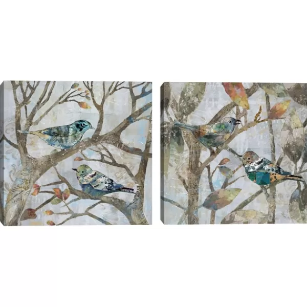 Canvas Art-Kirkland's Home Autumn Flight Canvas Art Prints, Set Of 2 Gray/Blue