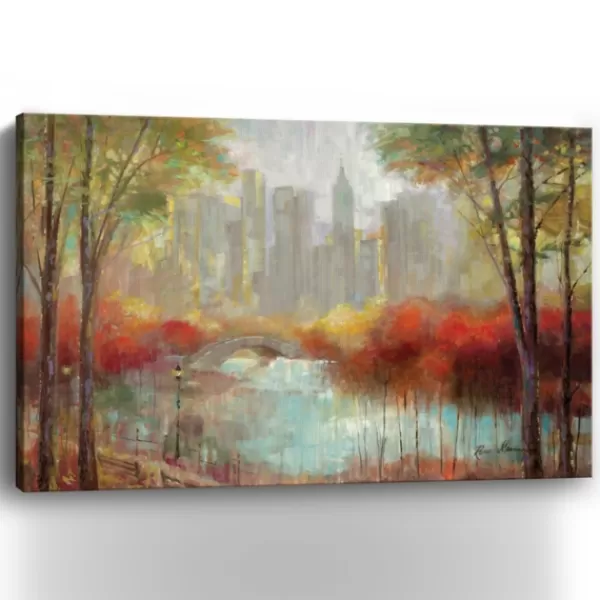 Canvas Art-Kirkland's Home Autumn In The City Canvas Art Print, 60X40 In. Gray/Red/Multi