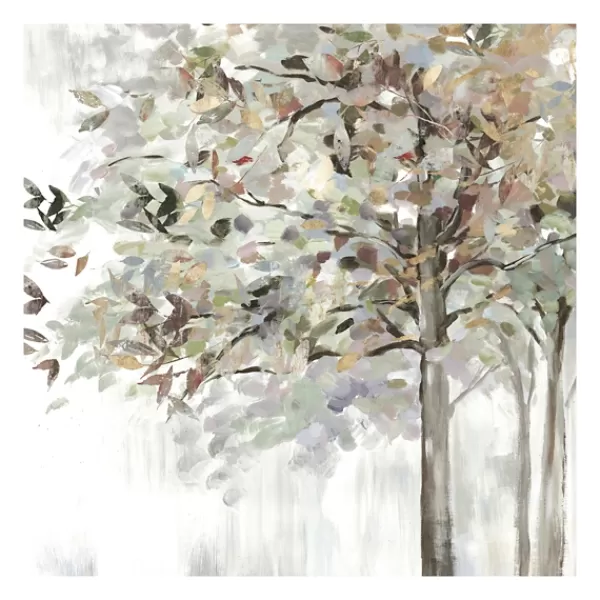 Canvas Art-Kirkland's Home Autumn Leaves Neutral Giclee Canvas Art, 30X30 In. White/Brown