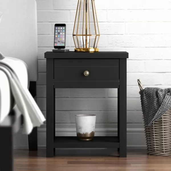 Accent & End Tables-Kirkland's Home Bailie Wooden Side Table Black