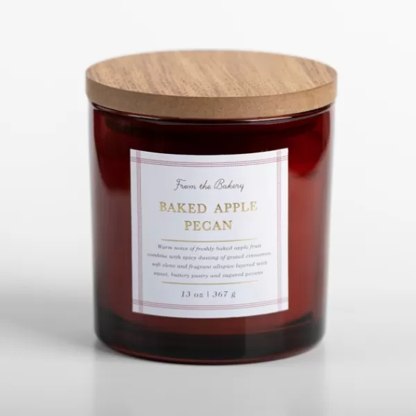 Candles-Kirkland's Home Baked Apple Pecan Triple Wick Jar Candle Red