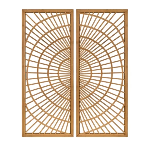 Wall Plaques-Kirkland's Home Bamboo Sunburst 2-Pc. Wall Panels Tan