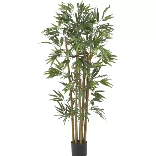 Trees & Topiaries-Kirkland's Home Bambusa Bamboo Silk Tree, 4 Ft.