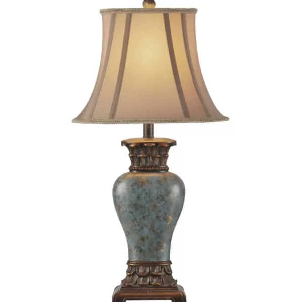 Table Lamps-Kirkland's Home Barbados Blue Traditional Table Lamp Tan