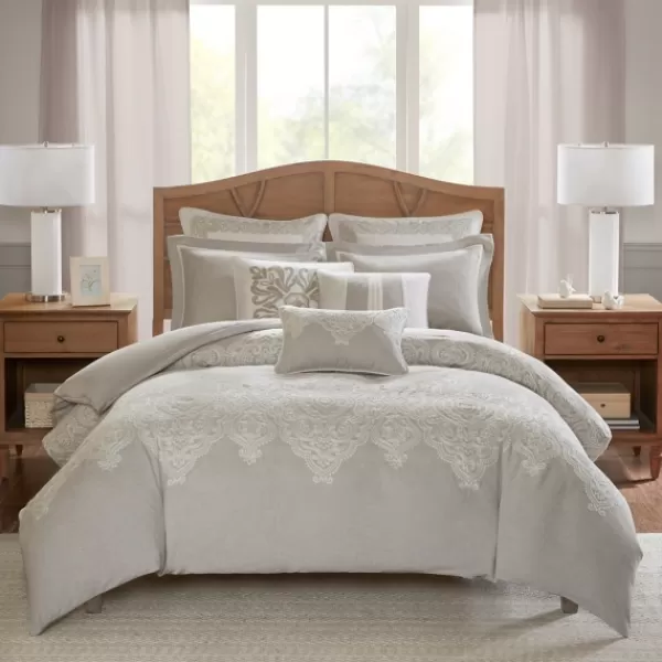 Comforters-Kirkland's Home Barely There 9-Pc. King Comforter Set Gray