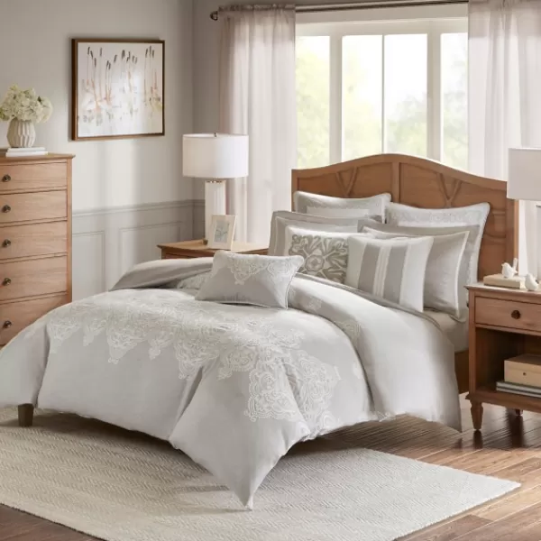 Comforters-Kirkland's Home Barely There 9-Pc. King Comforter Set Gray