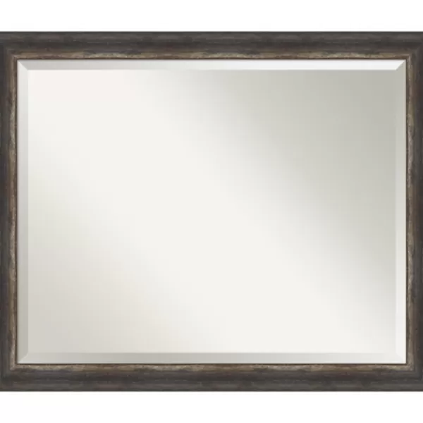 Decorative Mirrors-Kirkland's Home Bark Rustic Char Frame Beveled Mirror