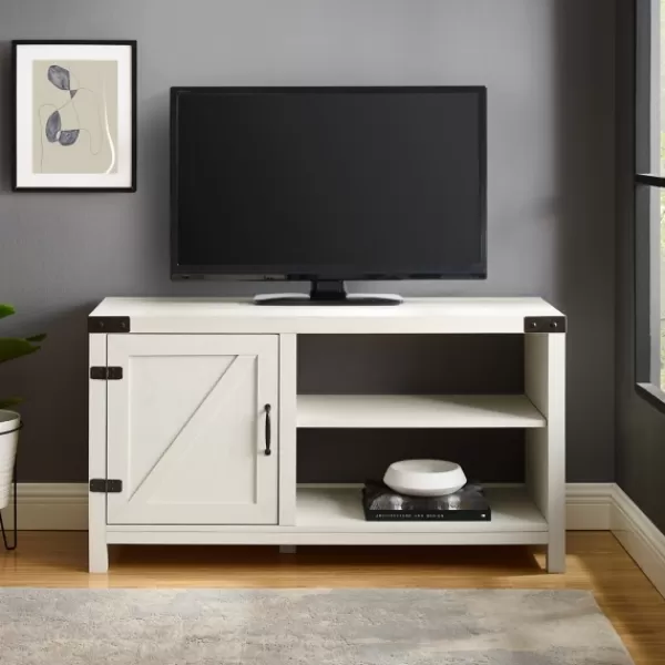 Tv Stands & Media Consoles-Kirkland's Home Barn Door Console Tv Stand White