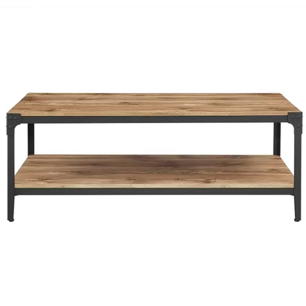 Coffee Tables-Kirkland's Home Barnwood Angle Iron Coffee Table Brown