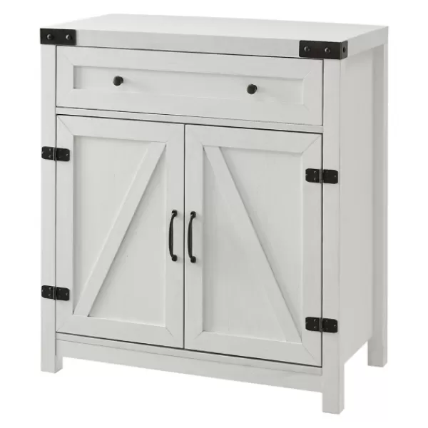 Cabinets & Sideboards-Kirkland's Home Barnwood Style Wooden Cabinet White