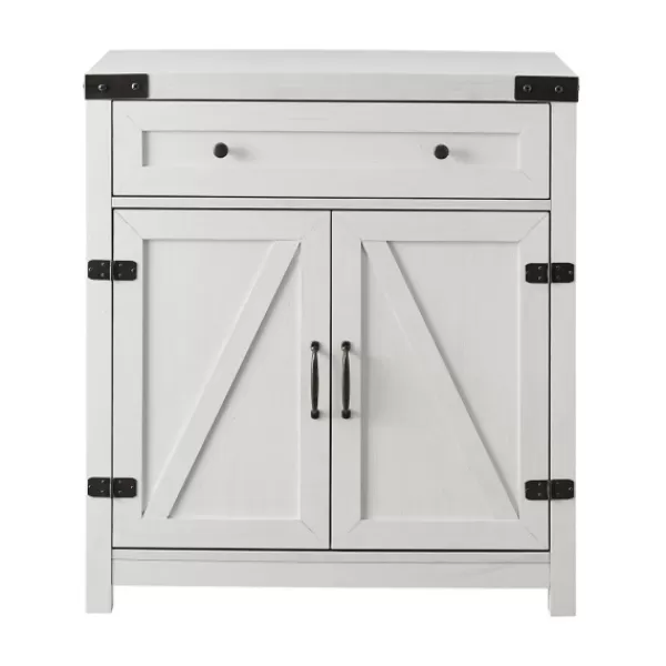 Cabinets & Sideboards-Kirkland's Home Barnwood Style Wooden Cabinet White