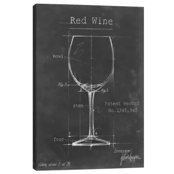 Wall Quotes & Signs-Kirkland's Home Barware Blueprint Iii Canvas Art Print, 18X26 In. Black/White