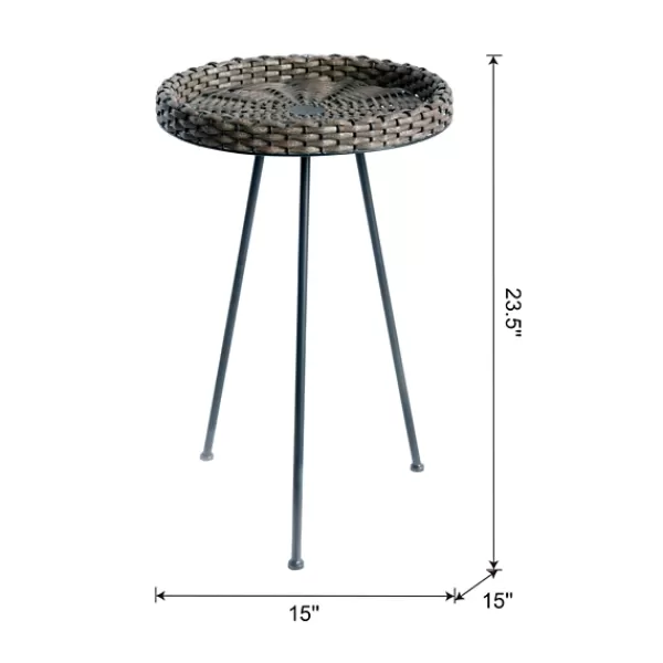 Accent & End Tables-Kirkland's Home Base Wicker End Table Black