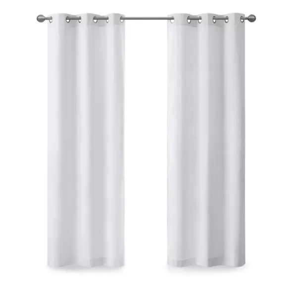 Curtains & Drapes-Kirkland's Home Basketweave Curtain Panel Set, 84 In White