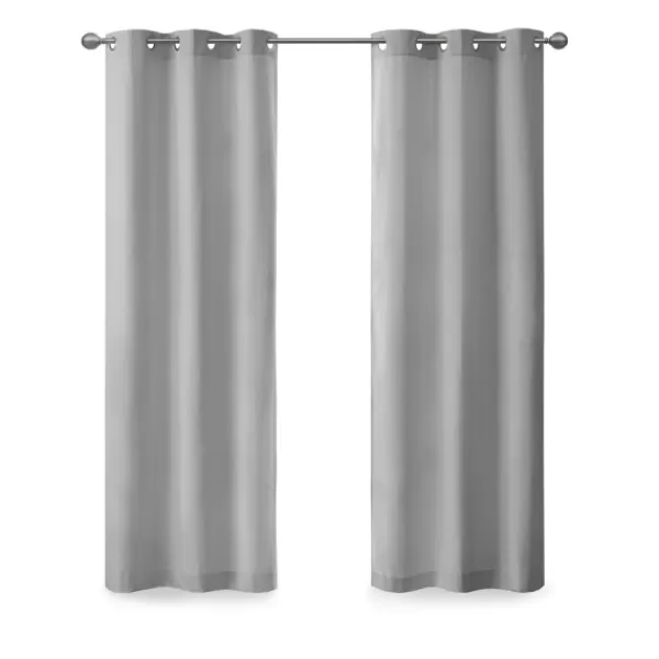 Curtains & Drapes-Kirkland's Home Basketweave Curtain Panel Set, 84 In Gray