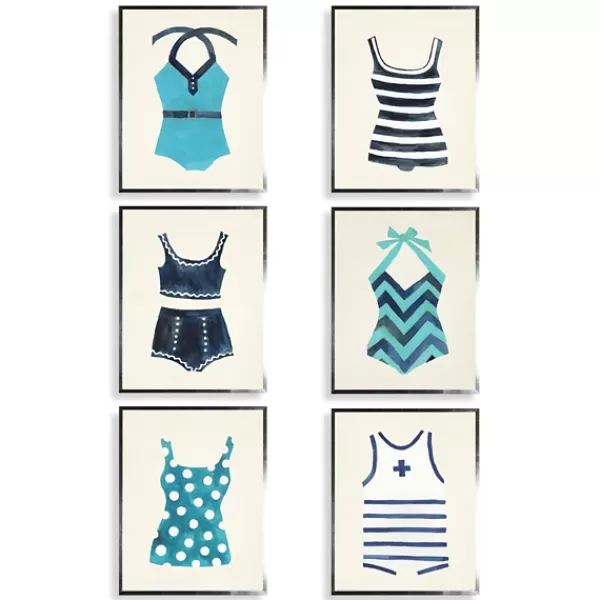 Framed Art-Kirkland's Home Bathing Suits I Framed Art Prints, Set Of 6 Blue