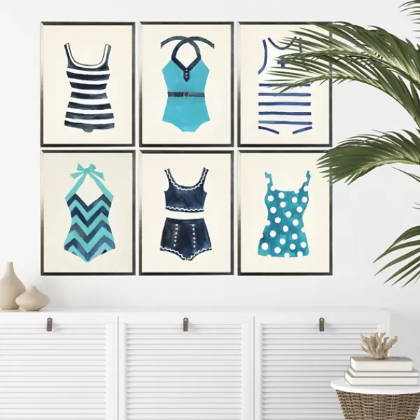 Framed Art-Kirkland's Home Bathing Suits I Framed Art Prints, Set Of 6 Blue