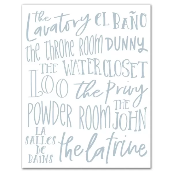 Wall Quotes & Signs-Kirkland's Home Bathroom Names Canvas Art Print White