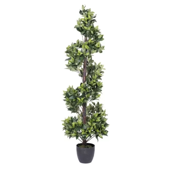 Trees & Topiaries-Kirkland's Home Bay Leaf Spiral Potted Tree, 60 In.