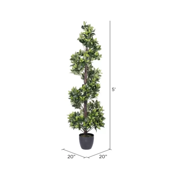 Trees & Topiaries-Kirkland's Home Bay Leaf Spiral Potted Tree, 60 In.